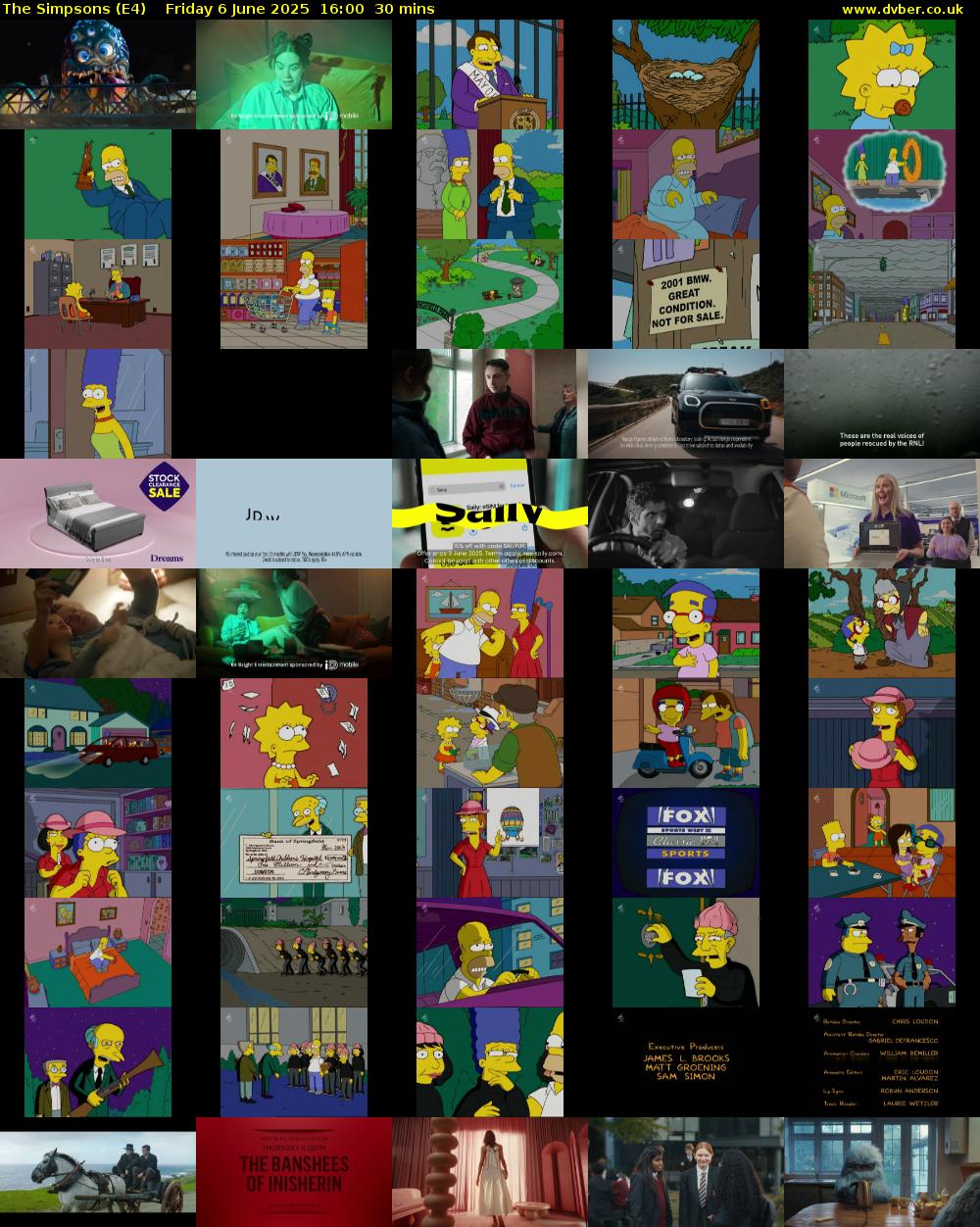 The Simpsons (E4) Friday 6 June 2025 16:00 - 16:30