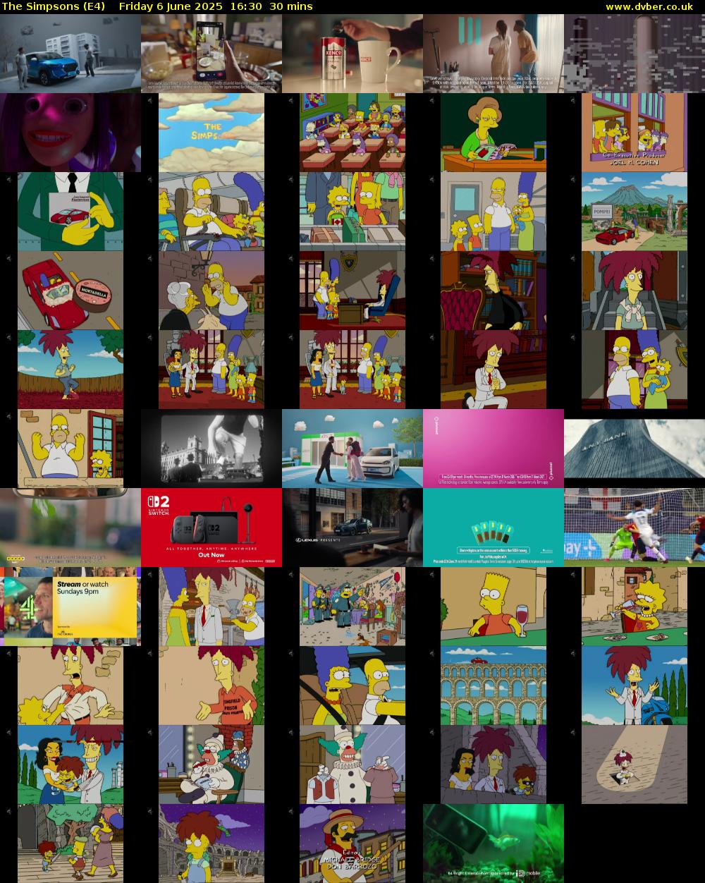 The Simpsons (E4) Friday 6 June 2025 16:30 - 17:00