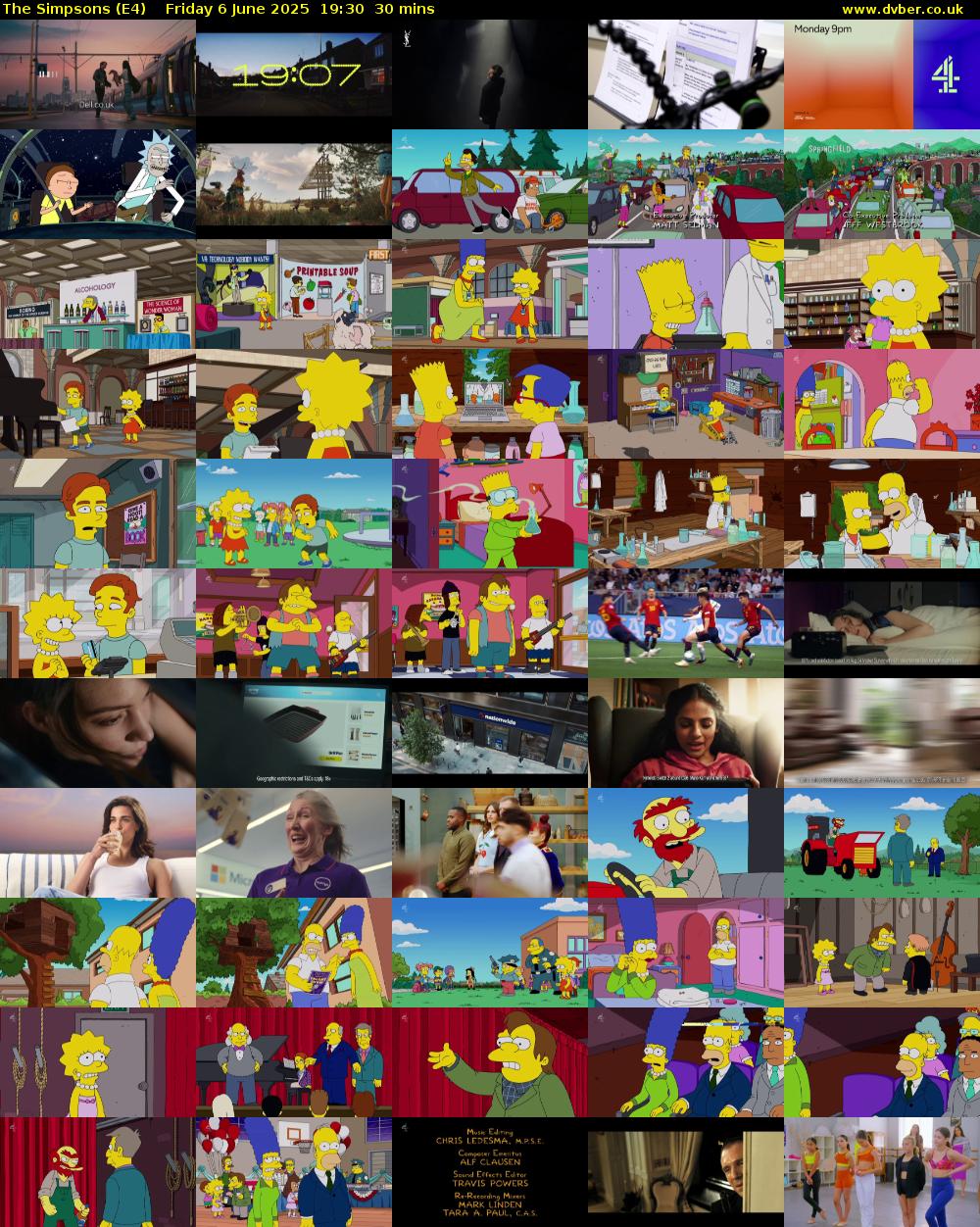 The Simpsons (E4) Friday 6 June 2025 19:30 - 20:00