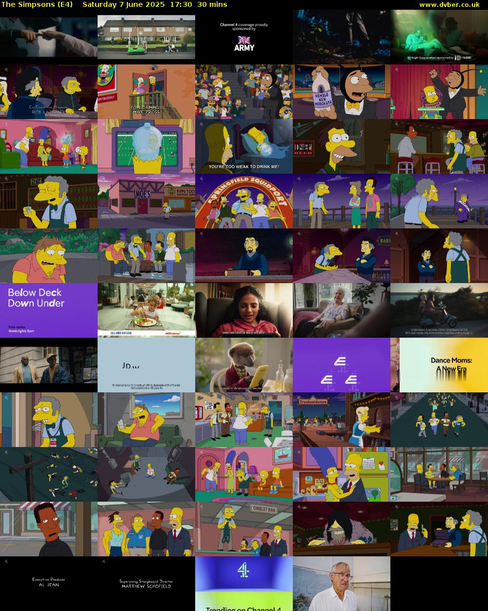 The Simpsons (E4) Saturday 7 June 2025 17:30 - 18:00