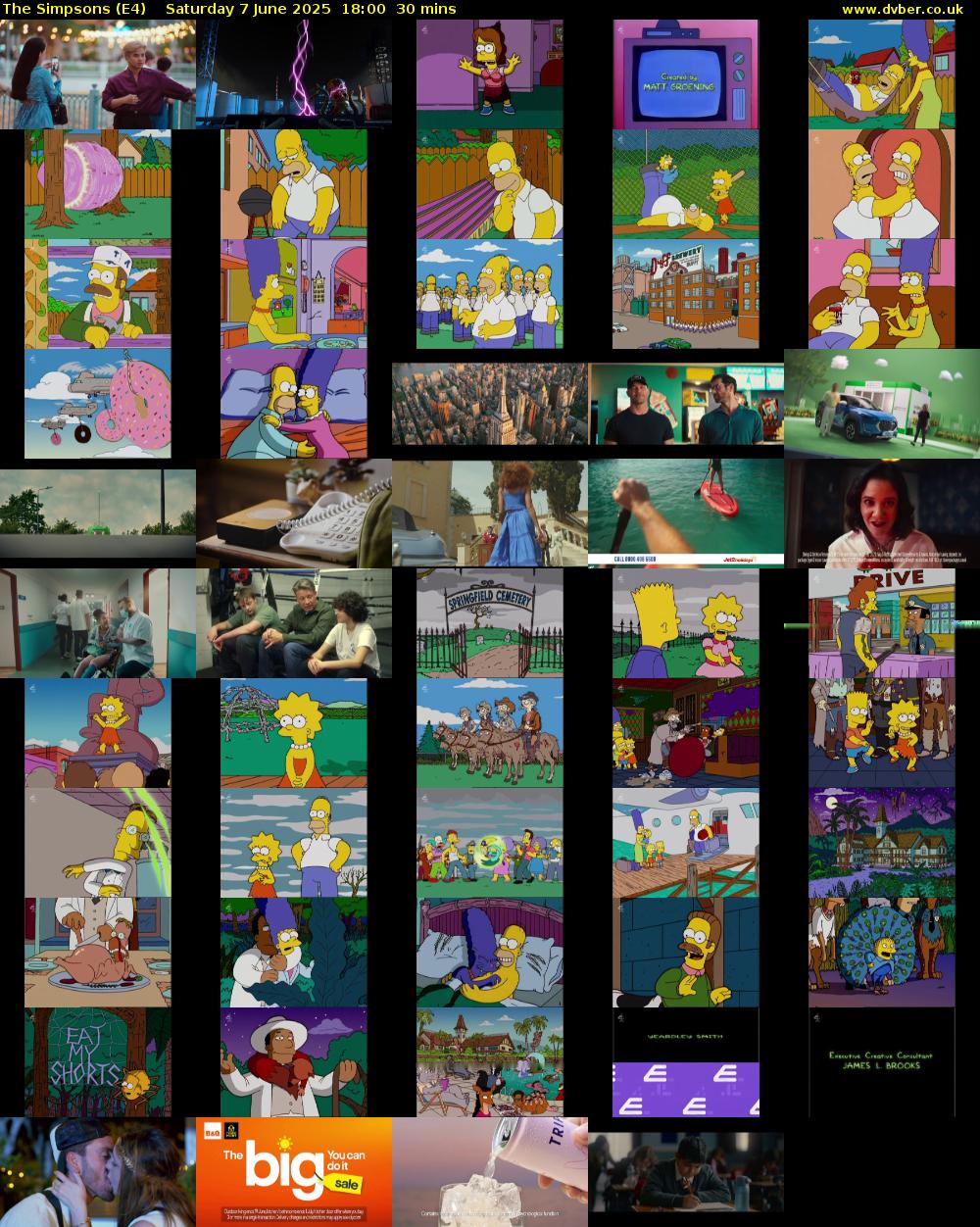 The Simpsons (E4) Saturday 7 June 2025 18:00 - 18:30