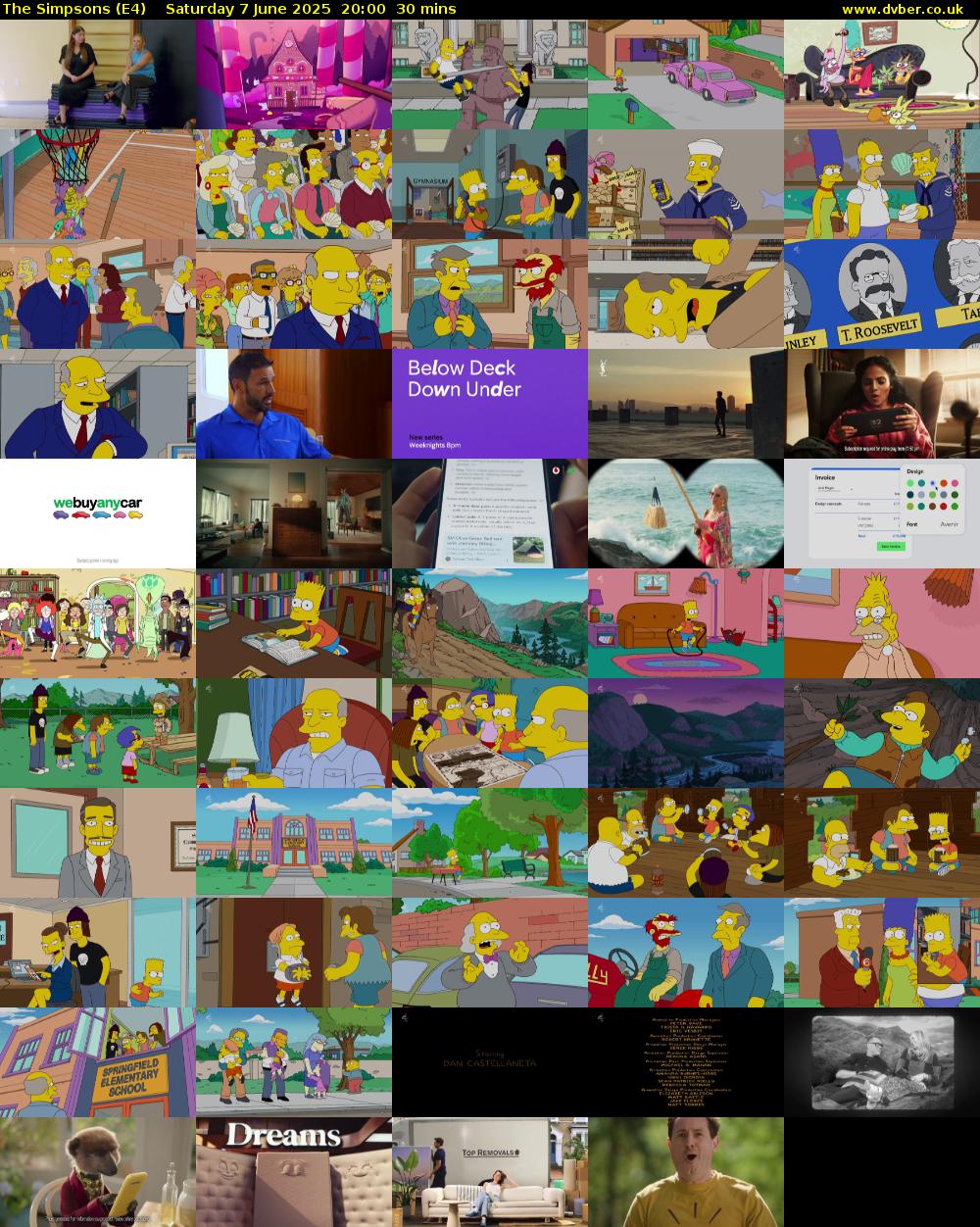 The Simpsons (E4) Saturday 7 June 2025 20:00 - 20:30