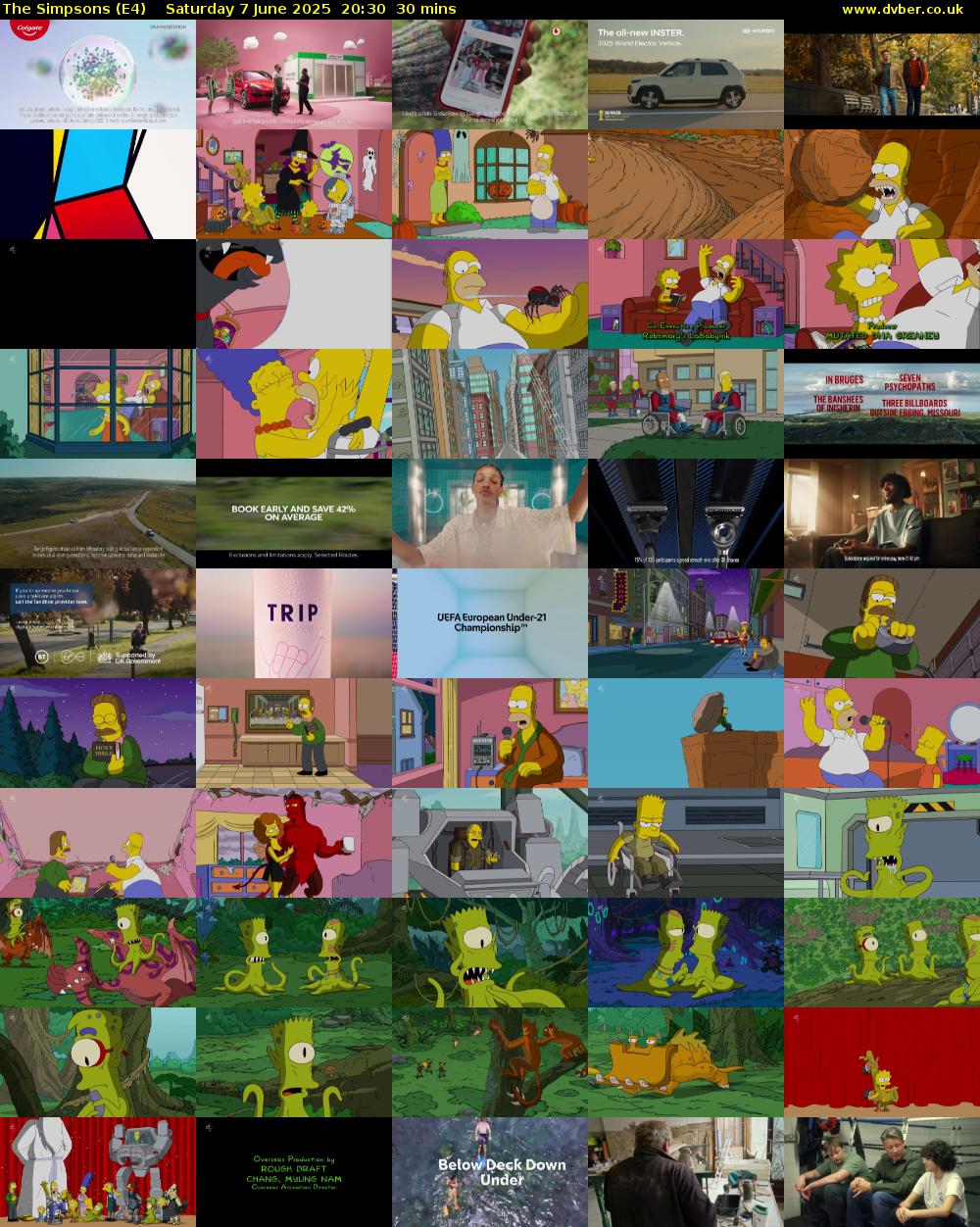 The Simpsons (E4) Saturday 7 June 2025 20:30 - 21:00