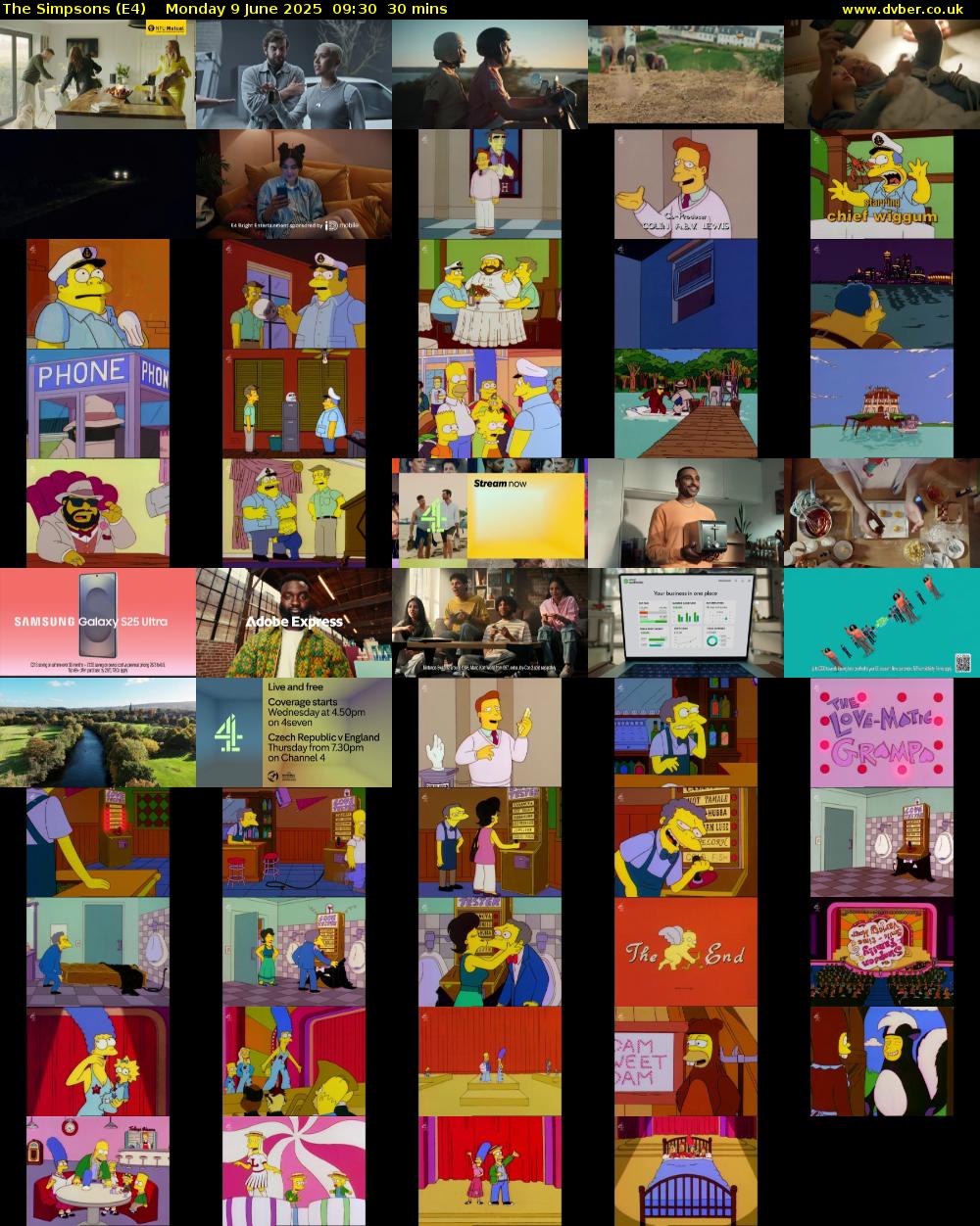 The Simpsons (E4) Monday 9 June 2025 09:30 - 10:00