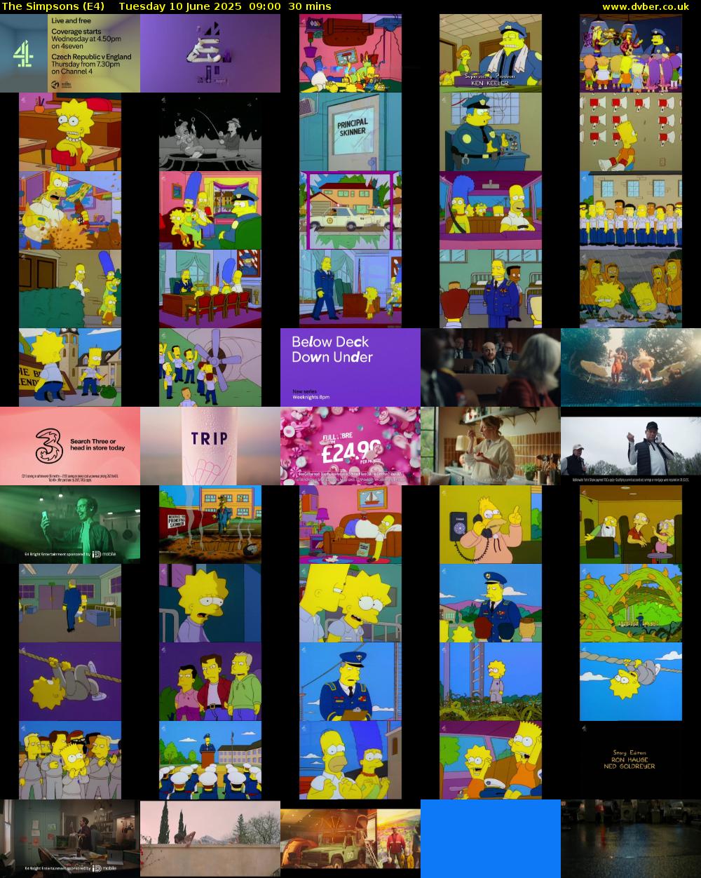 The Simpsons (E4) Tuesday 10 June 2025 09:00 - 09:30