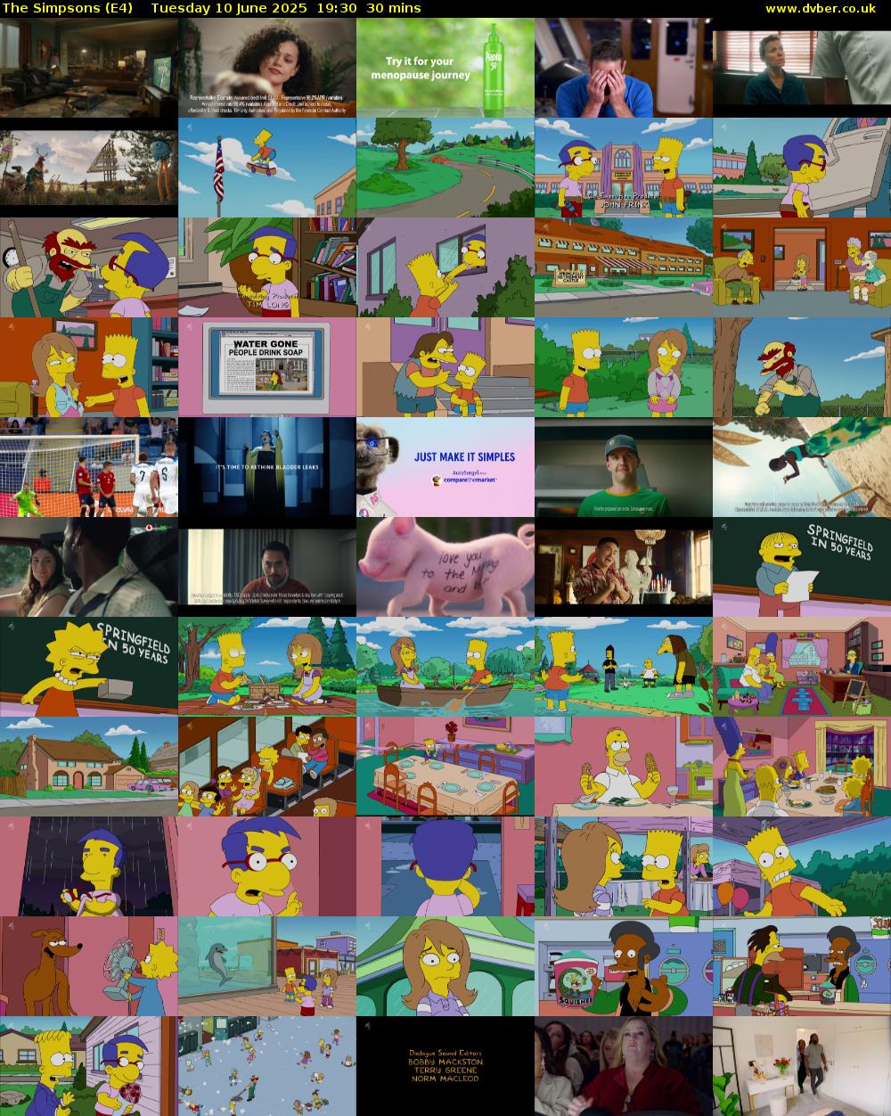 The Simpsons (E4) Tuesday 10 June 2025 19:30 - 20:00