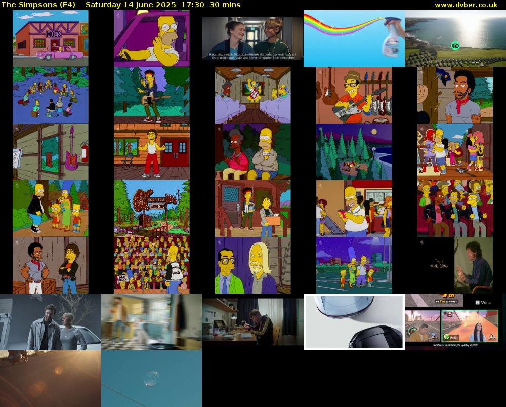 The Simpsons (E4) Saturday 14 June 2025 17:30 - 18:00