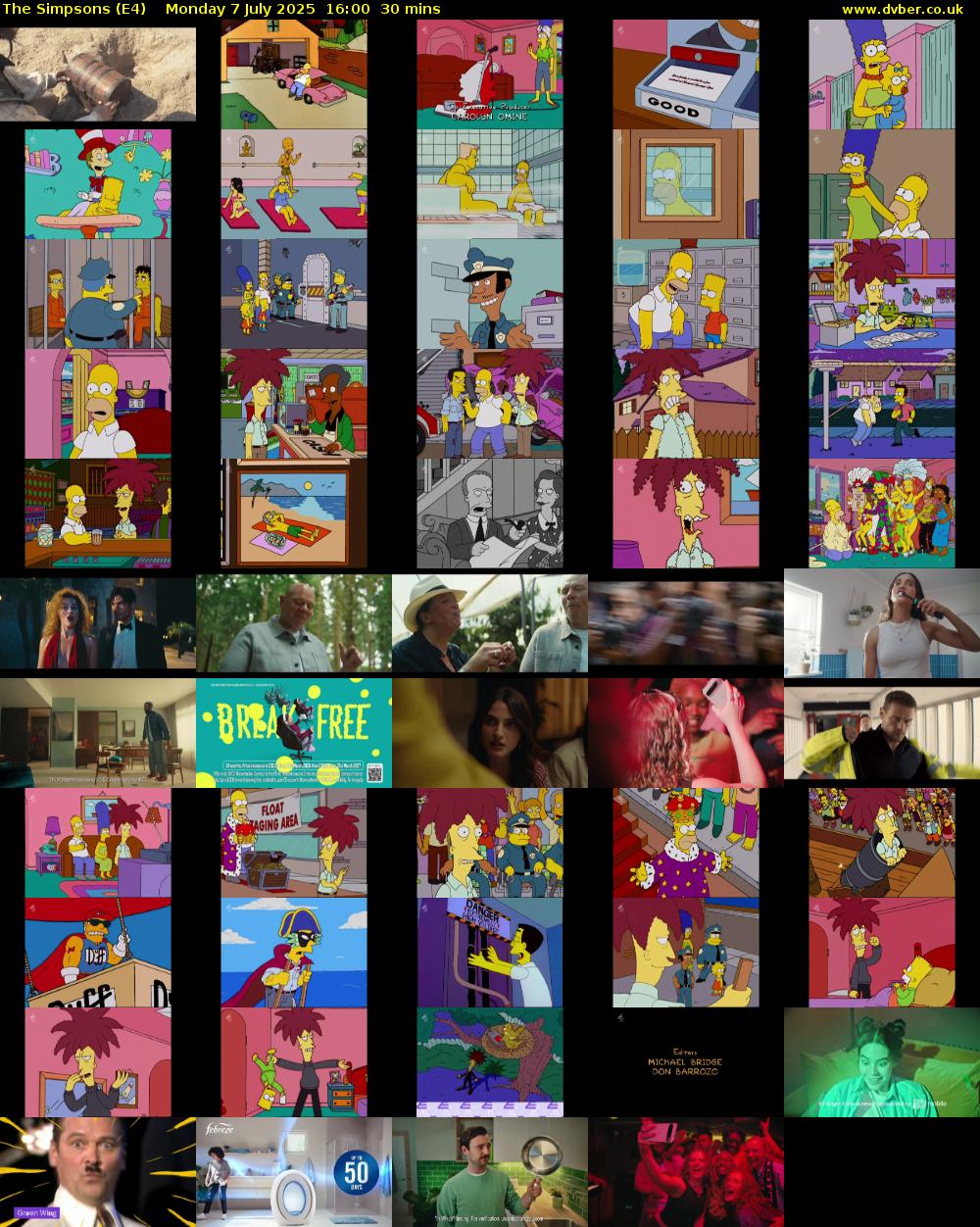 The Simpsons (E4) Monday 7 July 2025 16:00 - 16:30