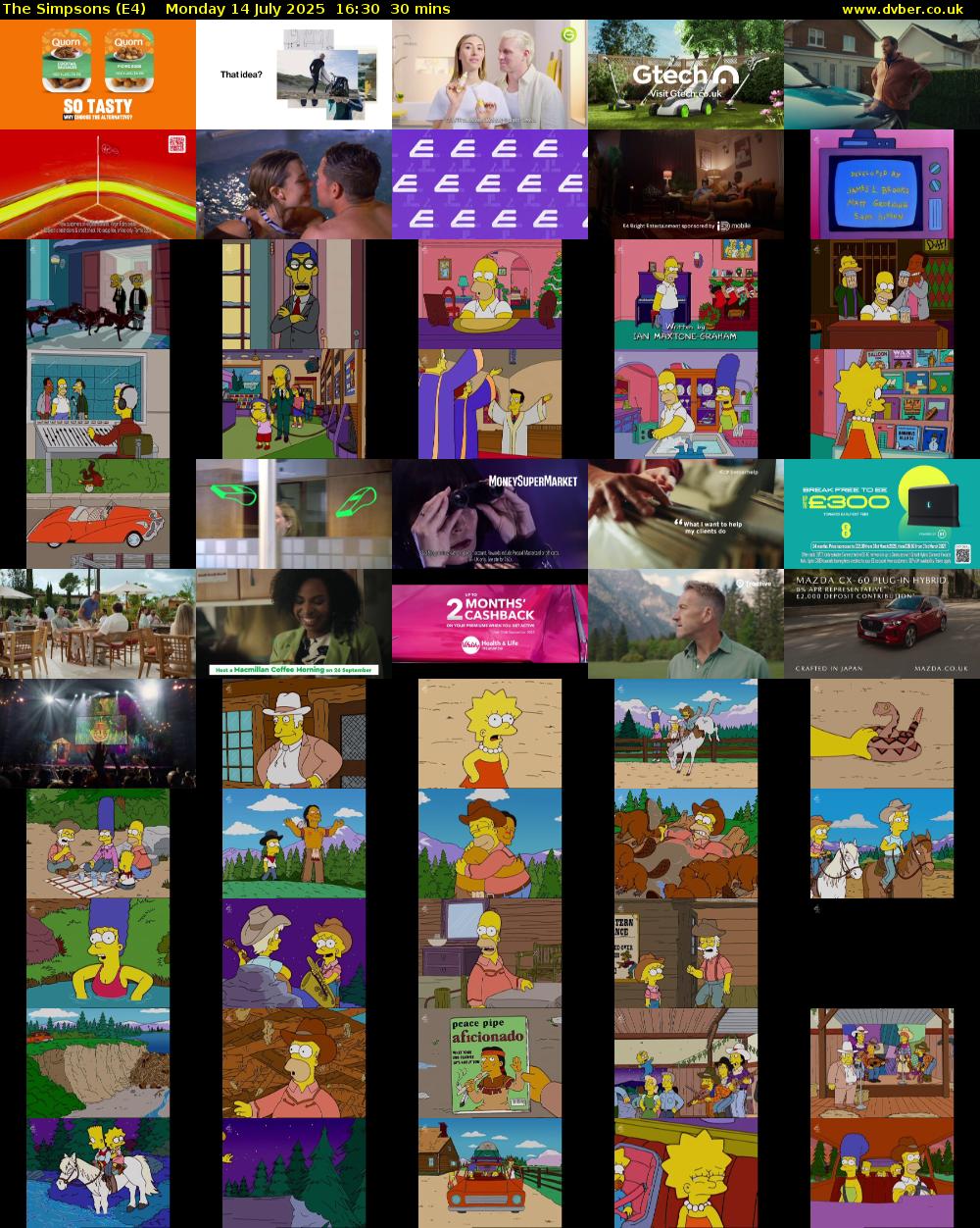 The Simpsons (E4) Monday 14 July 2025 16:30 - 17:00