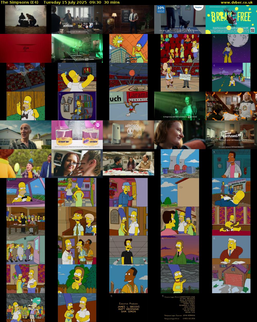 The Simpsons (E4) Tuesday 15 July 2025 09:30 - 10:00