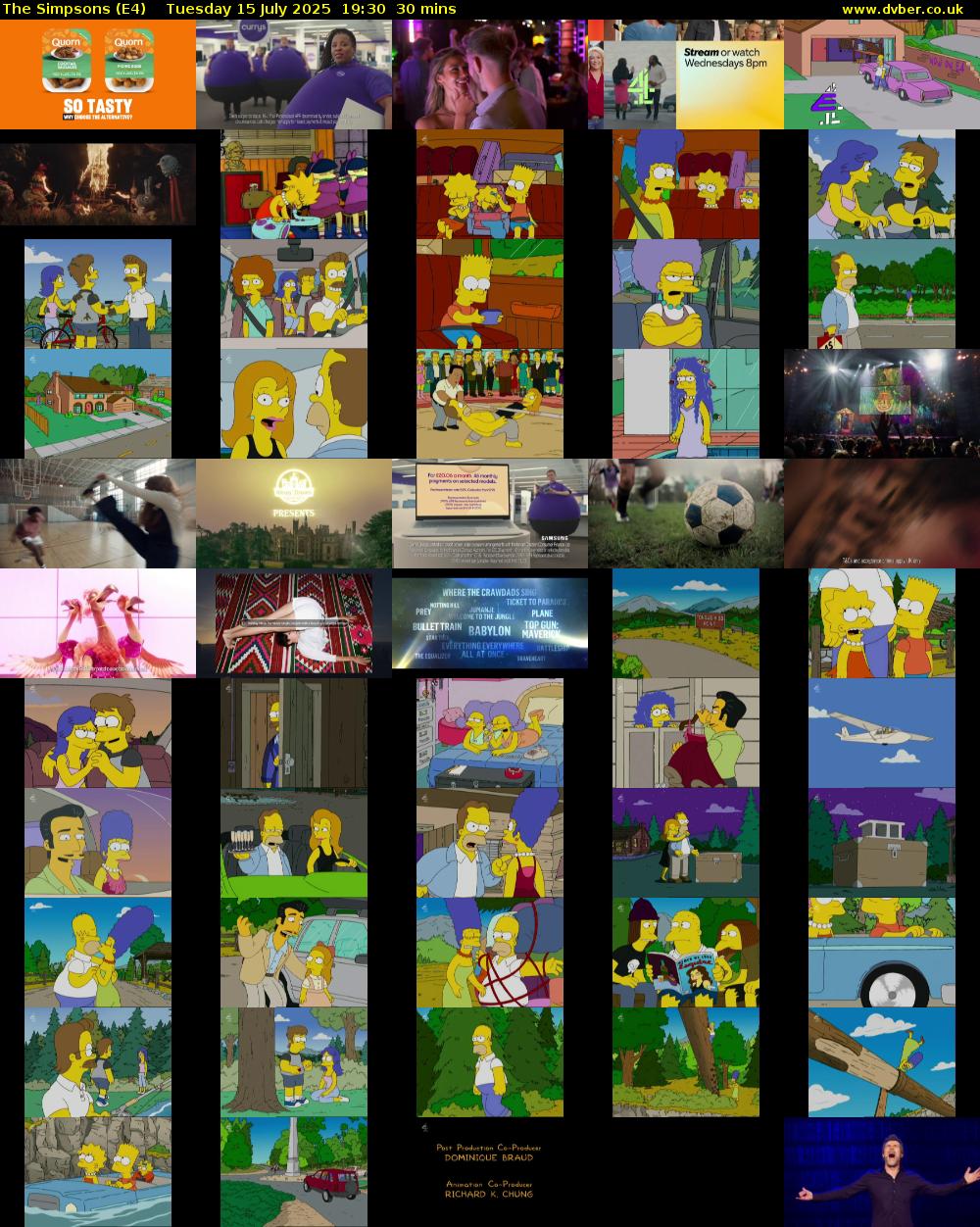 The Simpsons (E4) Tuesday 15 July 2025 19:30 - 20:00