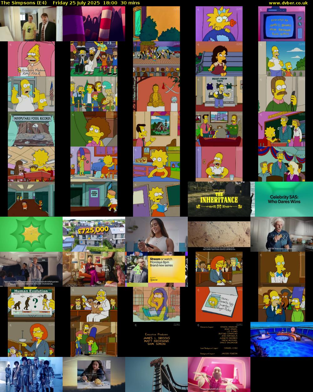 The Simpsons (E4) Friday 25 July 2025 18:00 - 18:30