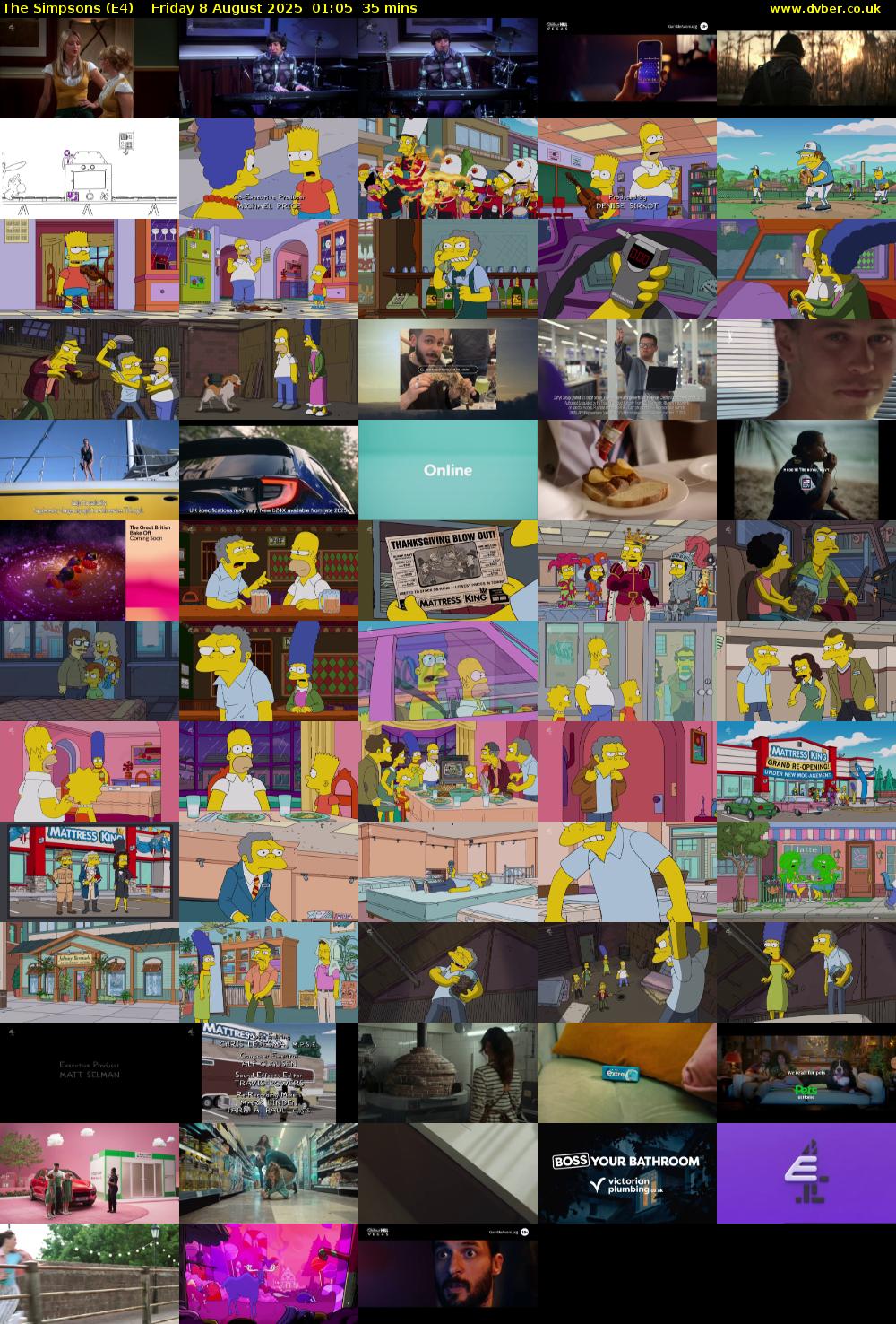 The Simpsons (E4) Friday 8 August 2025 01:05 - 01:40