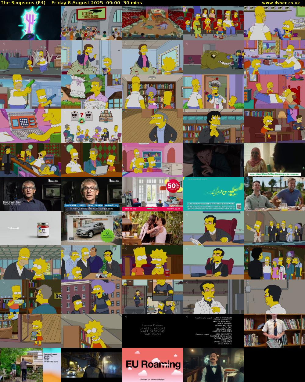 The Simpsons (E4) Friday 8 August 2025 09:00 - 09:30
