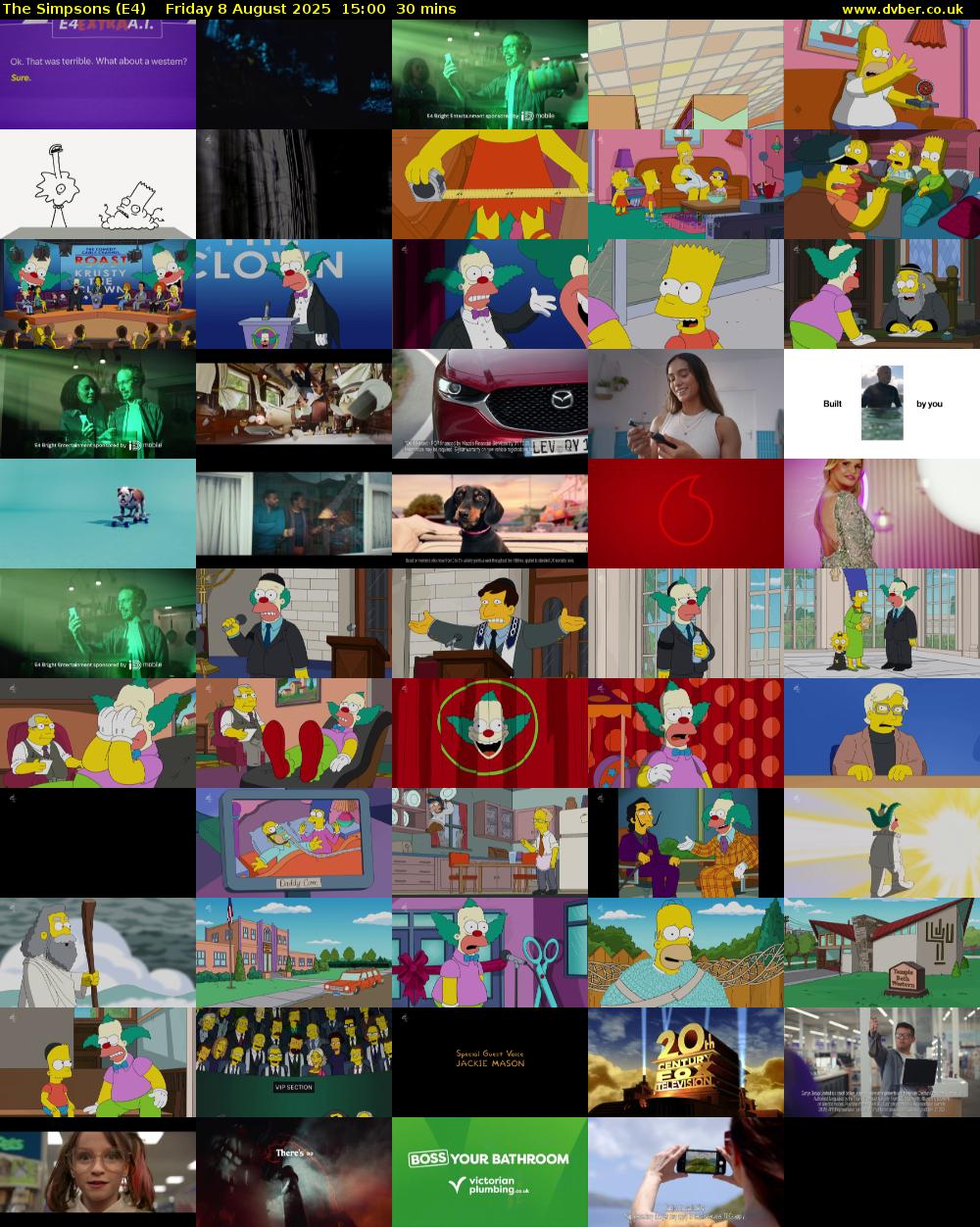 The Simpsons (E4) Friday 8 August 2025 15:00 - 15:30