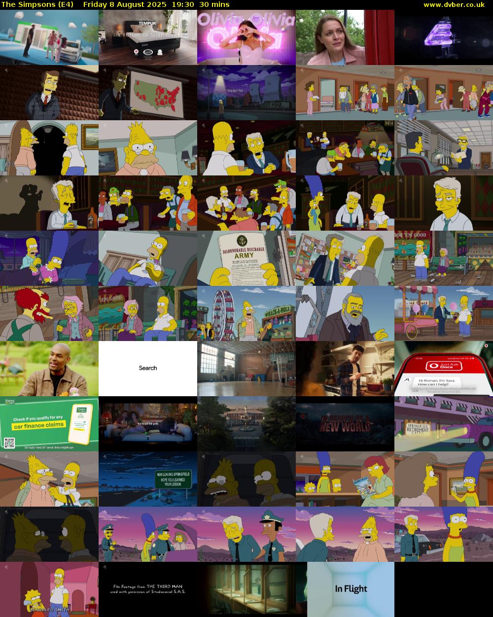 The Simpsons (E4) Friday 8 August 2025 19:30 - 20:00