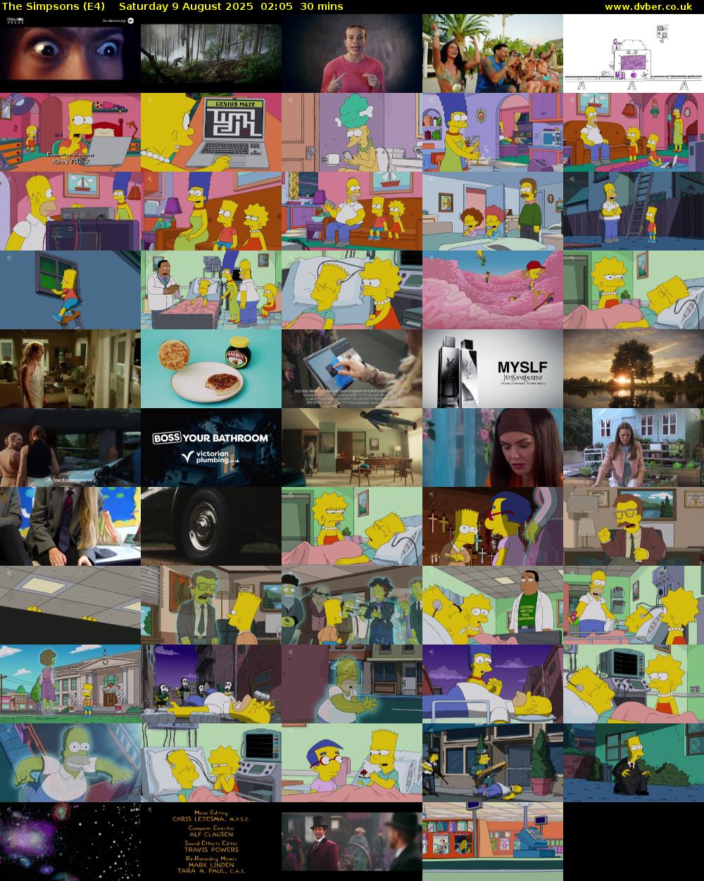 The Simpsons (E4) Saturday 9 August 2025 02:05 - 02:35