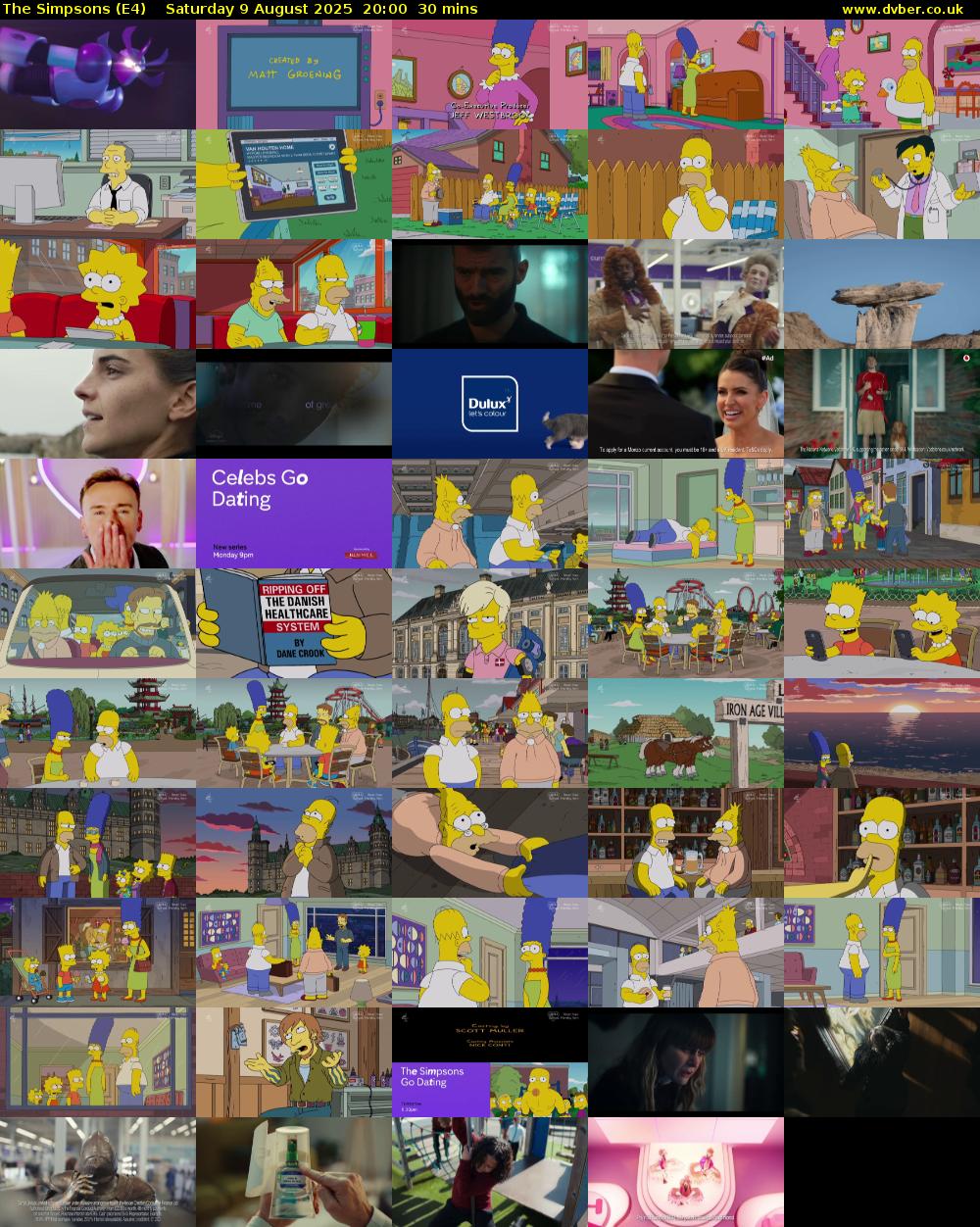 The Simpsons (E4) Saturday 9 August 2025 20:00 - 20:30