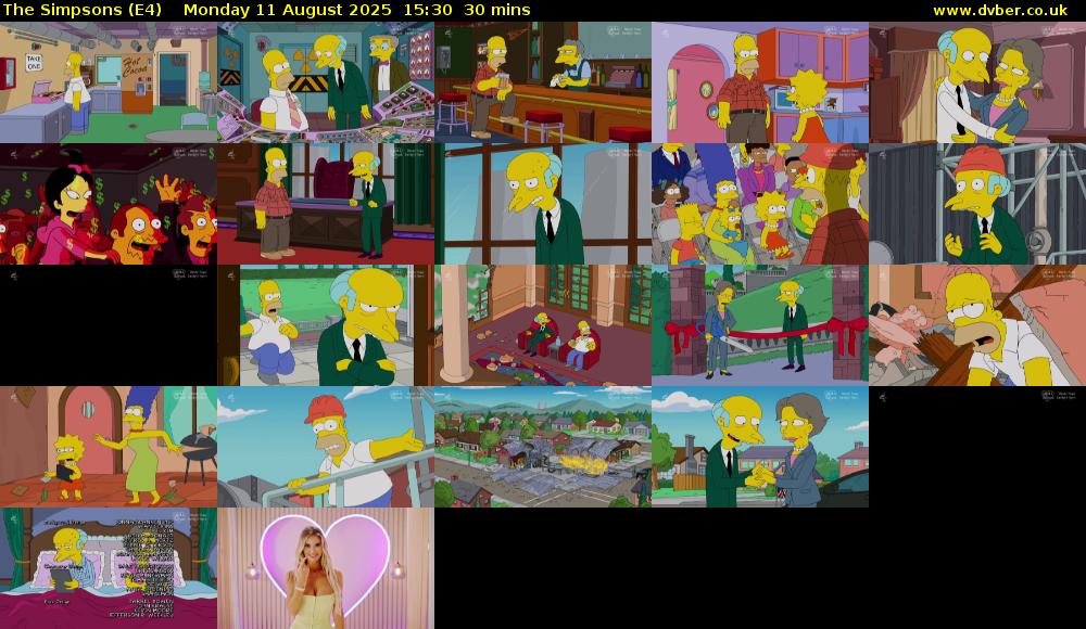 The Simpsons (E4) Monday 11 August 2025 15:30 - 16:00