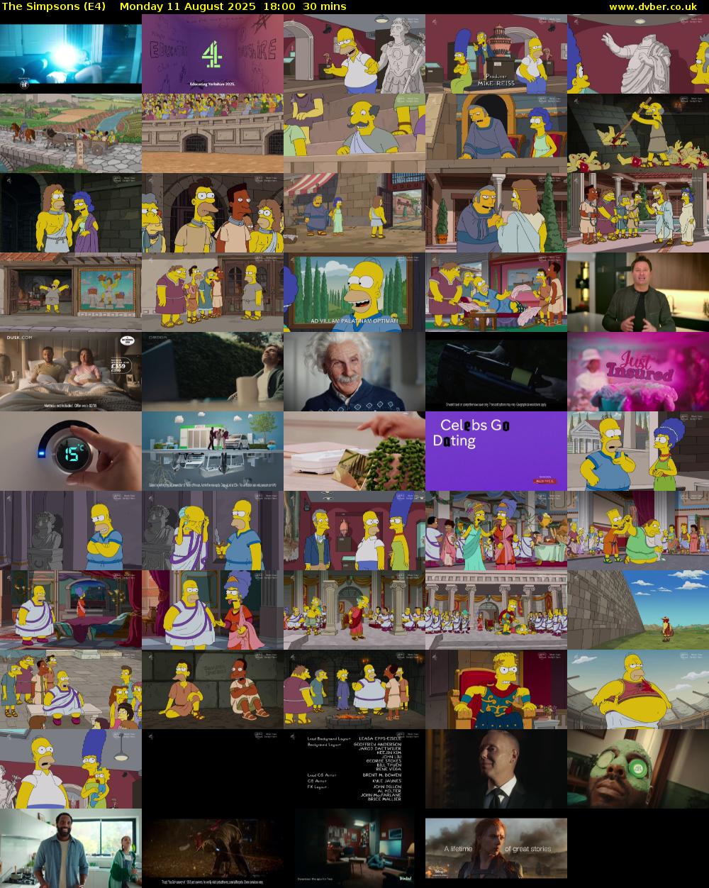 The Simpsons (E4) Monday 11 August 2025 18:00 - 18:30