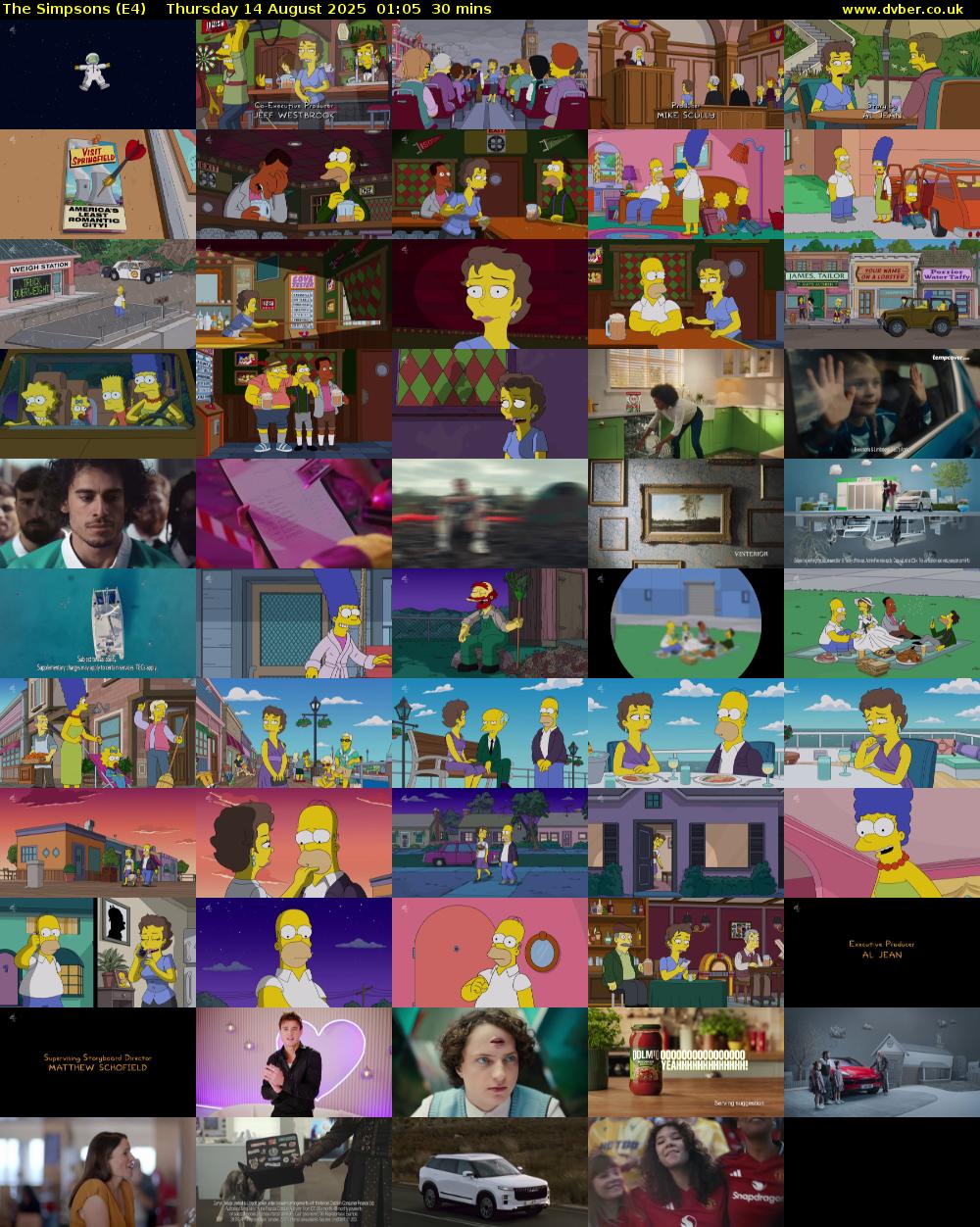 The Simpsons (E4) Thursday 14 August 2025 01:05 - 01:35