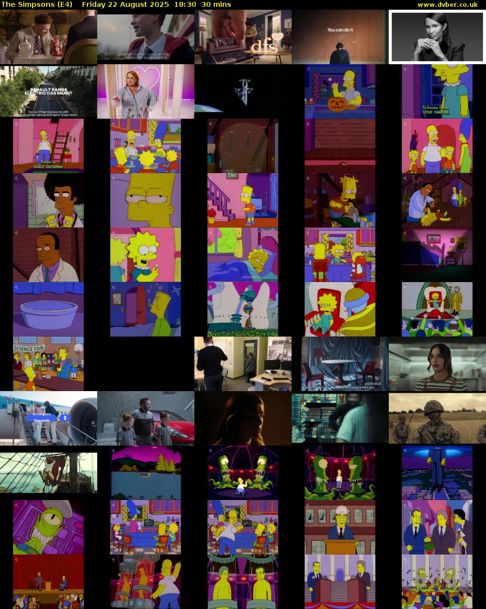 The Simpsons (E4) Friday 22 August 2025 18:30 - 19:00