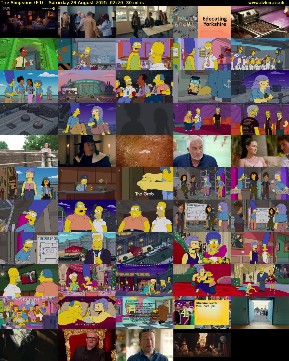 The Simpsons (E4) Saturday 23 August 2025 02:20 - 02:50