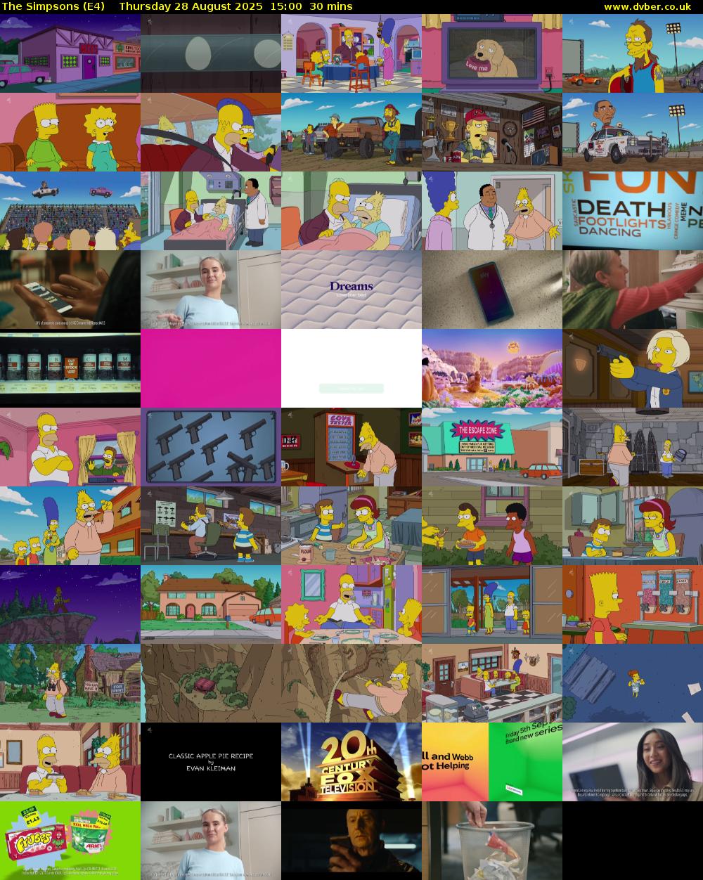 The Simpsons (E4) Thursday 28 August 2025 15:00 - 15:30