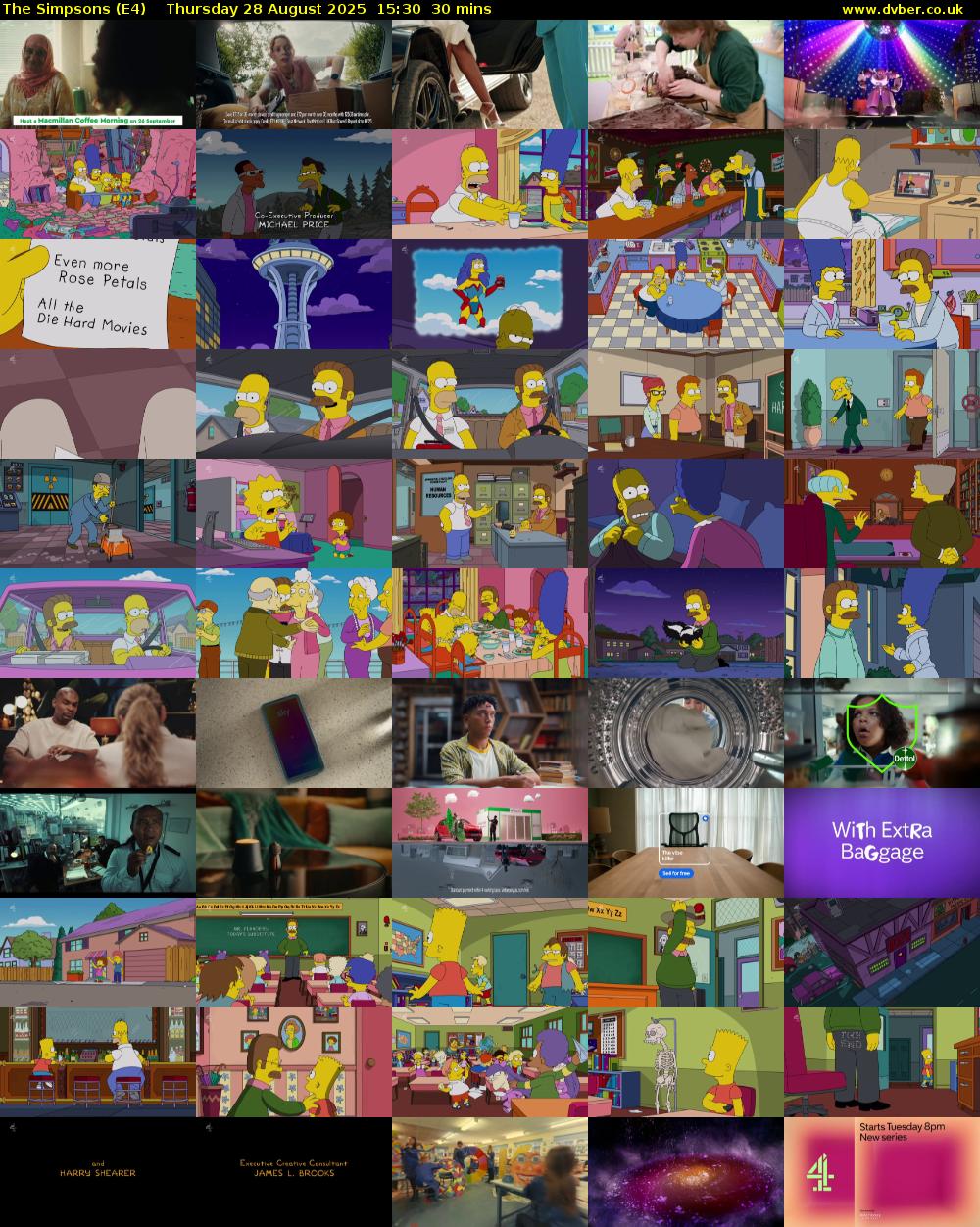 The Simpsons (E4) Thursday 28 August 2025 15:30 - 16:00
