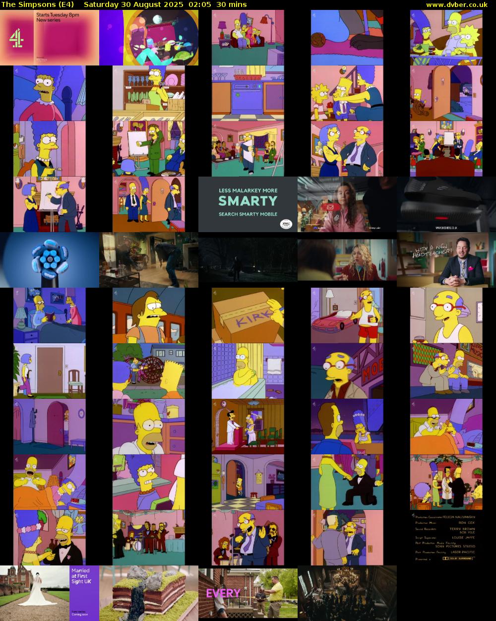 The Simpsons (E4) Saturday 30 August 2025 02:05 - 02:35