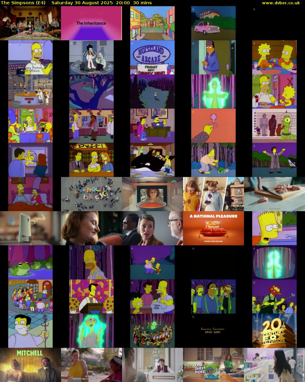 The Simpsons (E4) Saturday 30 August 2025 20:00 - 20:30