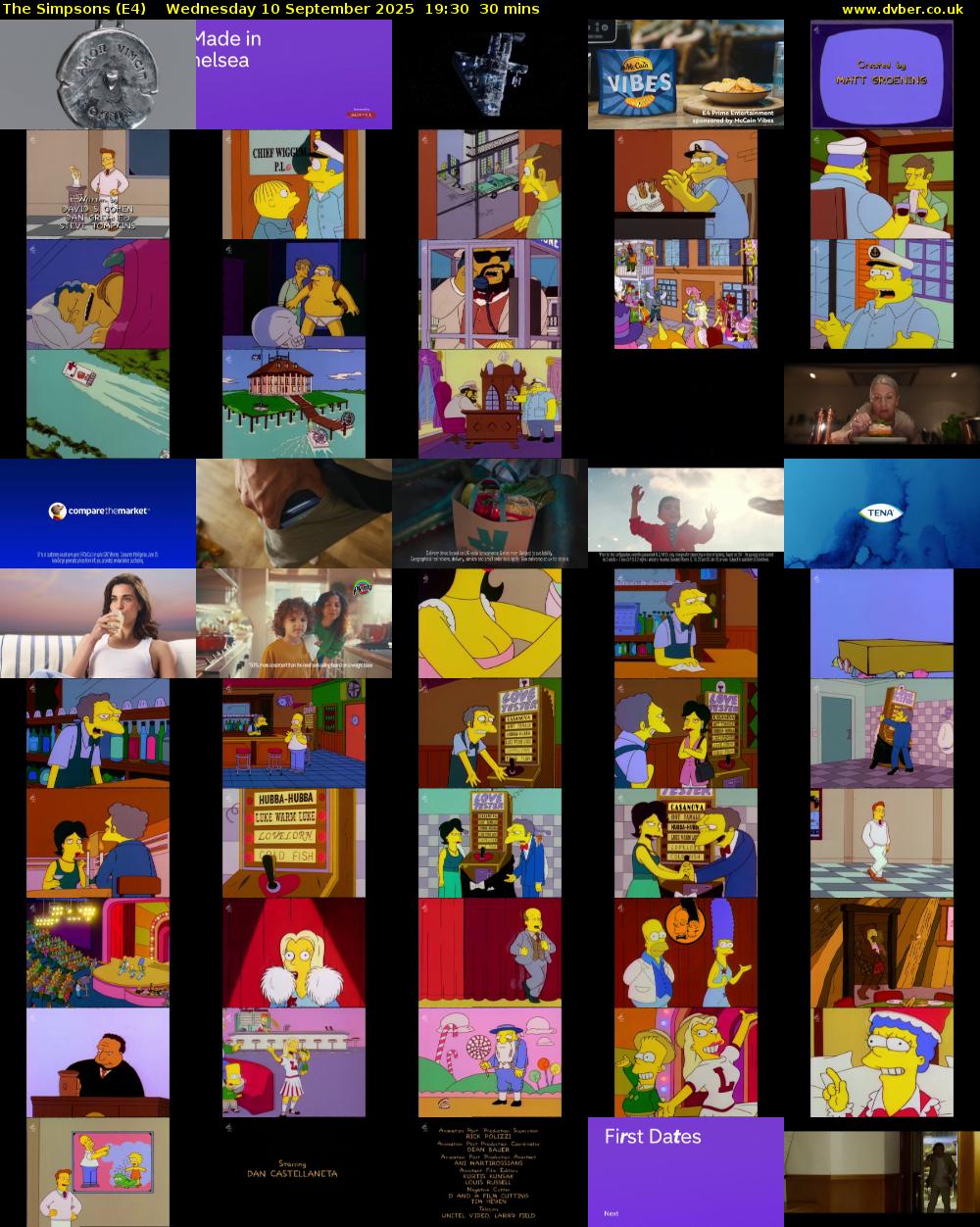 The Simpsons (E4) Wednesday 10 September 2025 19:30 - 20:00