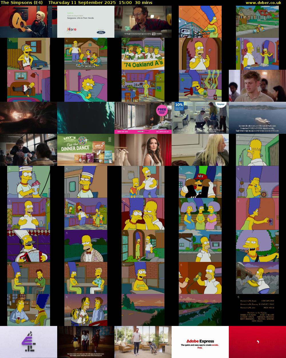The Simpsons (E4) Thursday 11 September 2025 15:00 - 15:30