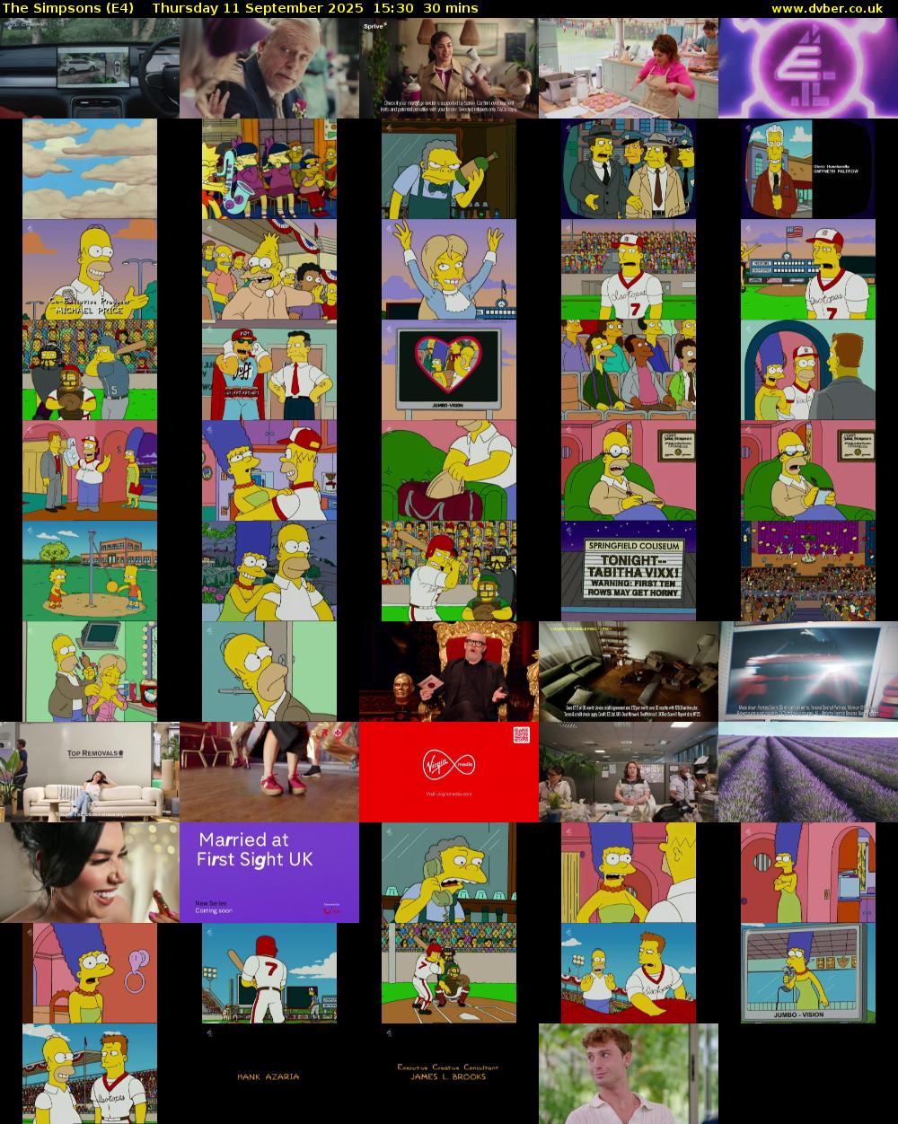 The Simpsons (E4) Thursday 11 September 2025 15:30 - 16:00