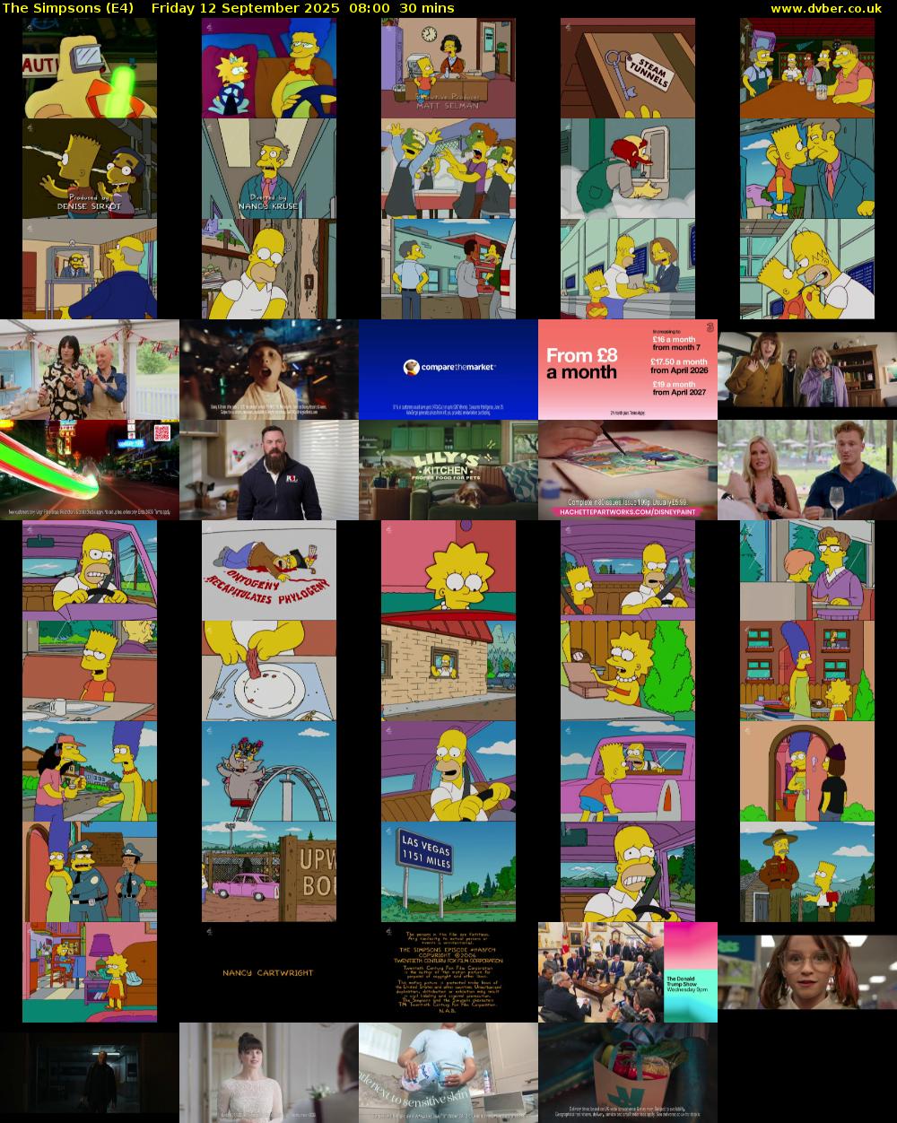 The Simpsons (E4) Friday 12 September 2025 08:00 - 08:30