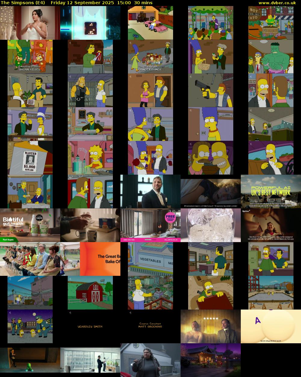 The Simpsons (E4) Friday 12 September 2025 15:00 - 15:30