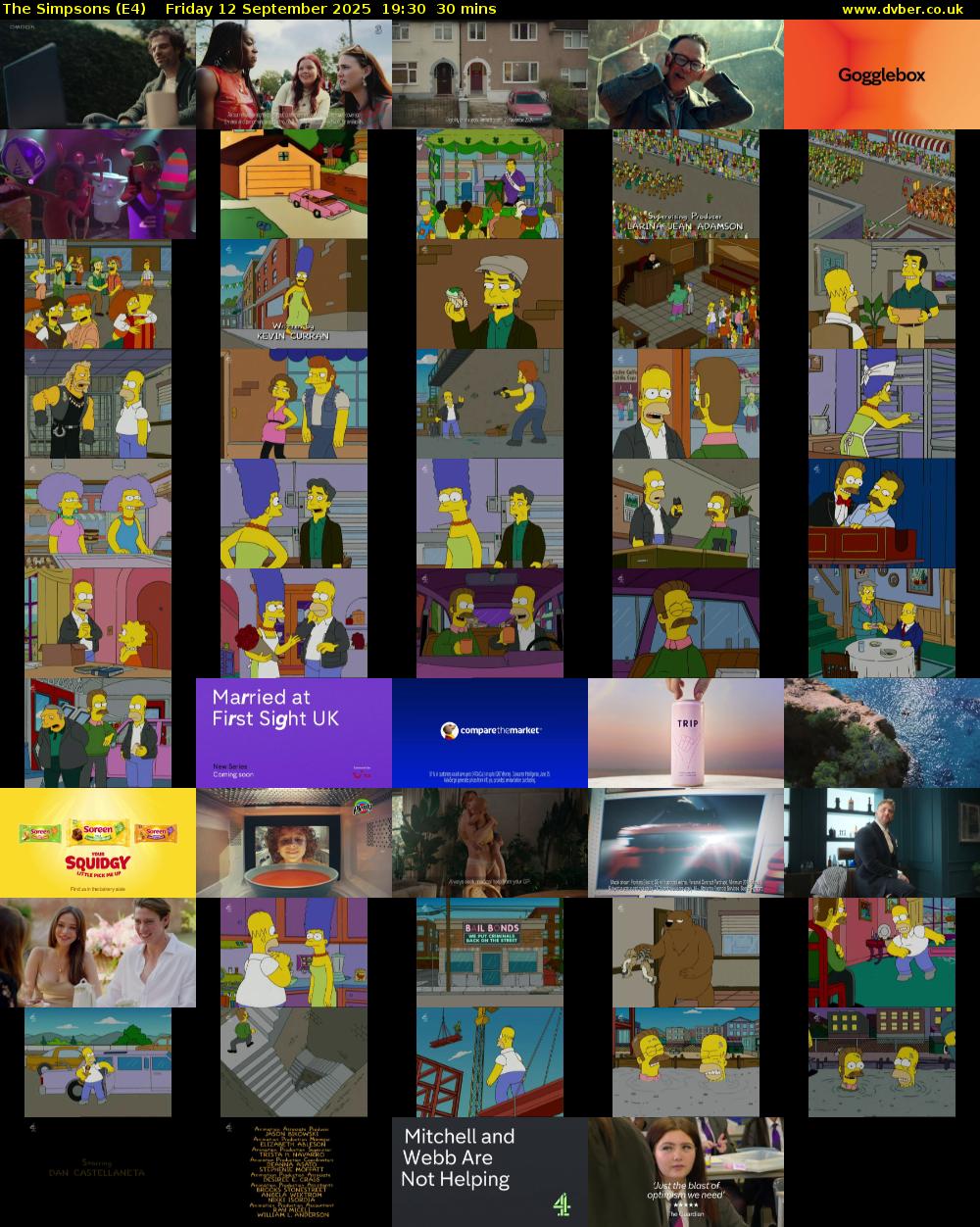 The Simpsons (E4) Friday 12 September 2025 19:30 - 20:00