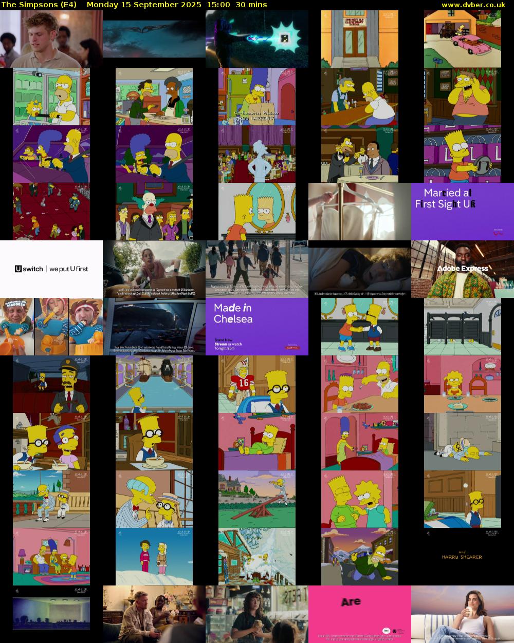 The Simpsons (E4) Monday 15 September 2025 15:00 - 15:30