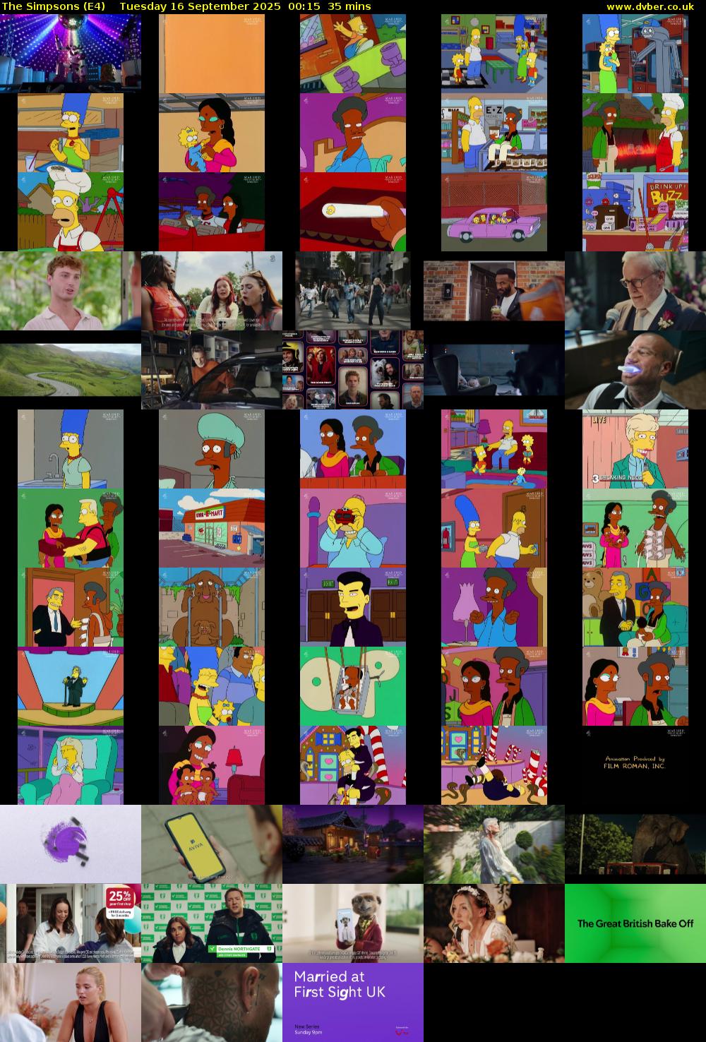 The Simpsons (E4) Tuesday 16 September 2025 00:15 - 00:50
