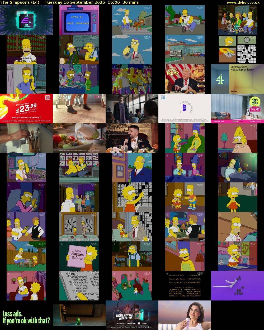 The Simpsons (E4) Tuesday 16 September 2025 15:00 - 15:30