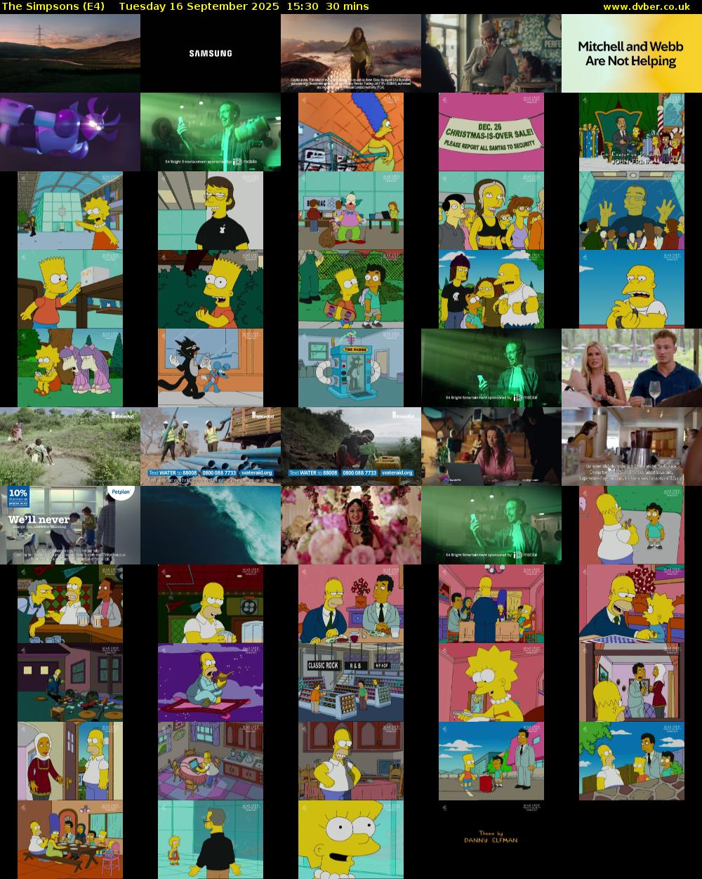 The Simpsons (E4) Tuesday 16 September 2025 15:30 - 16:00