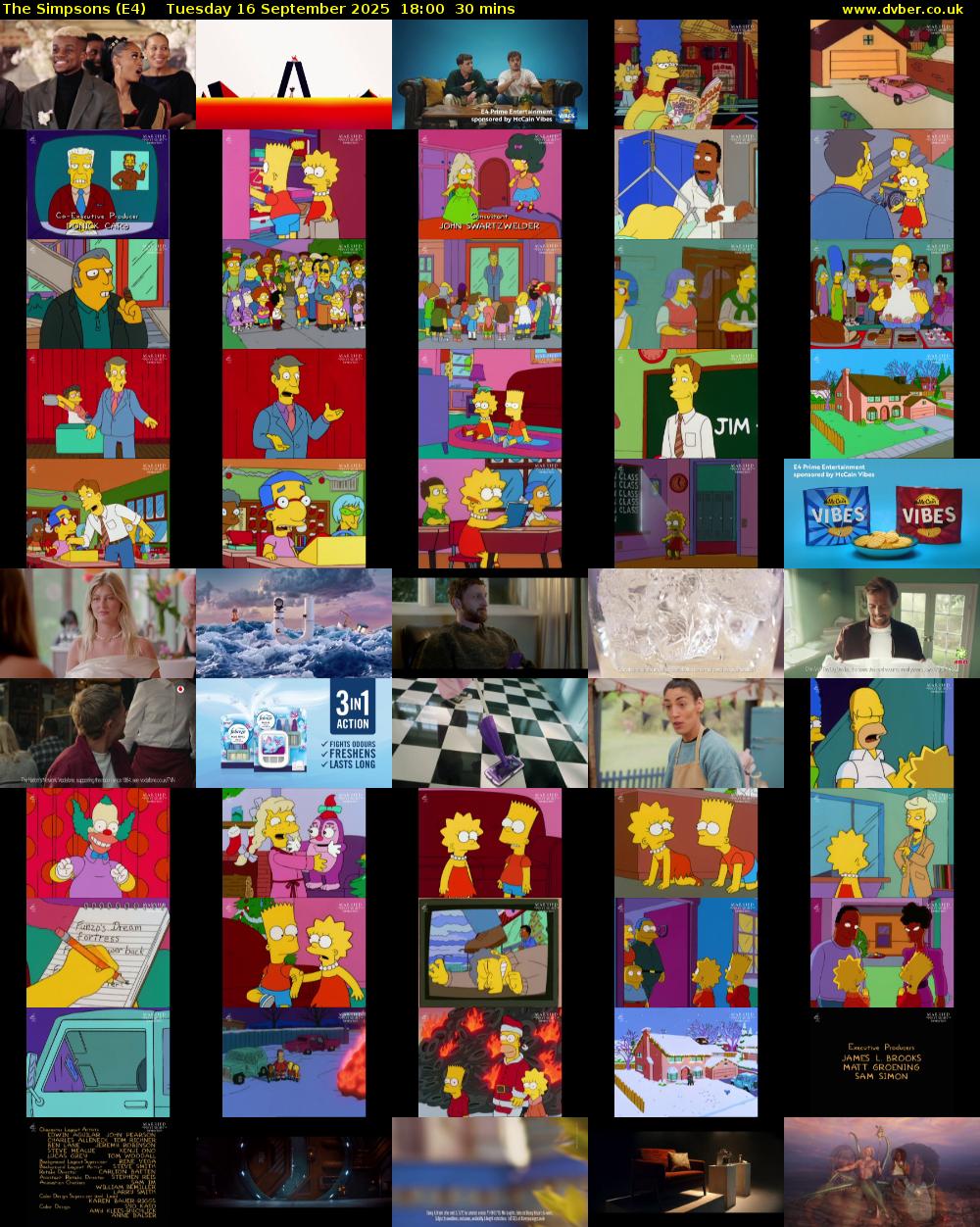 The Simpsons (E4) Tuesday 16 September 2025 18:00 - 18:30