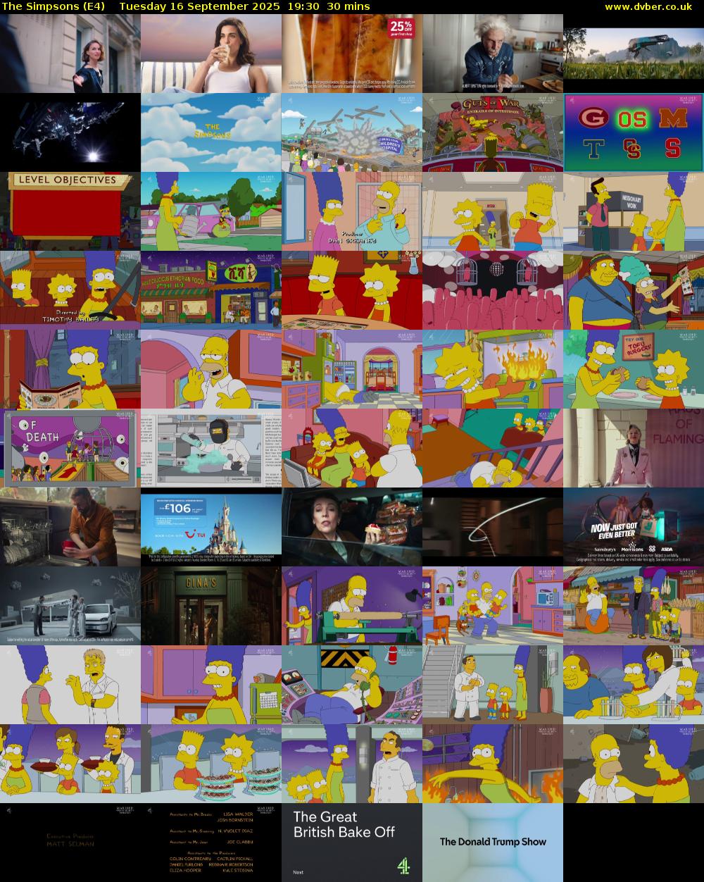 The Simpsons (E4) Tuesday 16 September 2025 19:30 - 20:00