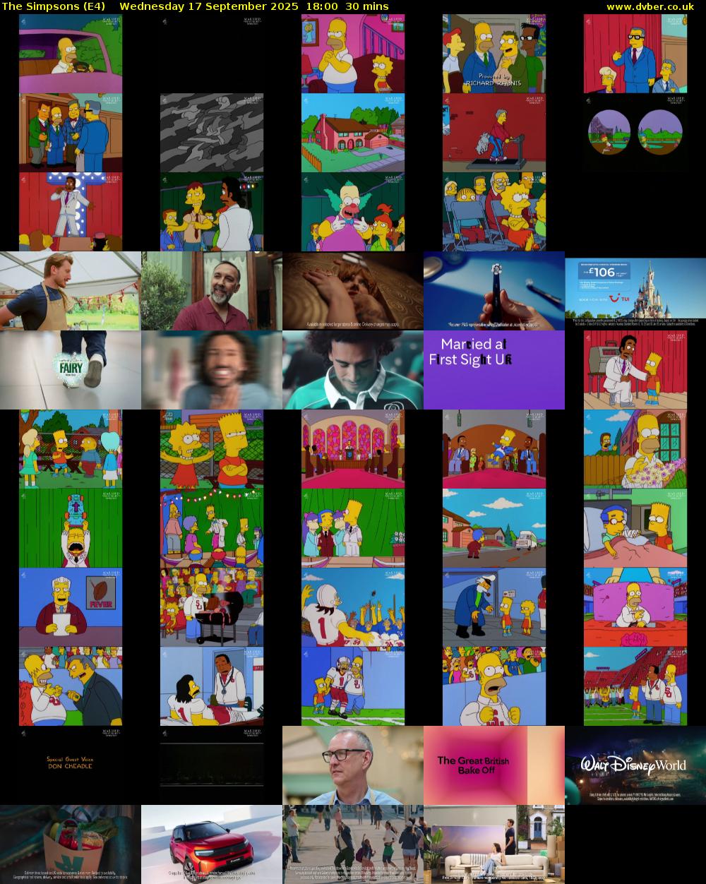 The Simpsons (E4) Wednesday 17 September 2025 18:00 - 18:30