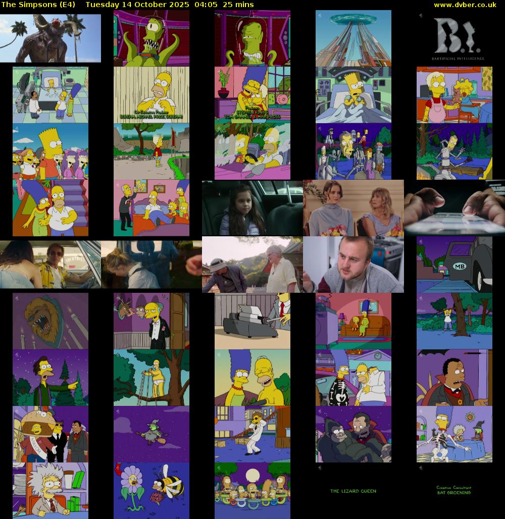 The Simpsons (E4) Tuesday 14 October 2025 04:05 - 04:30