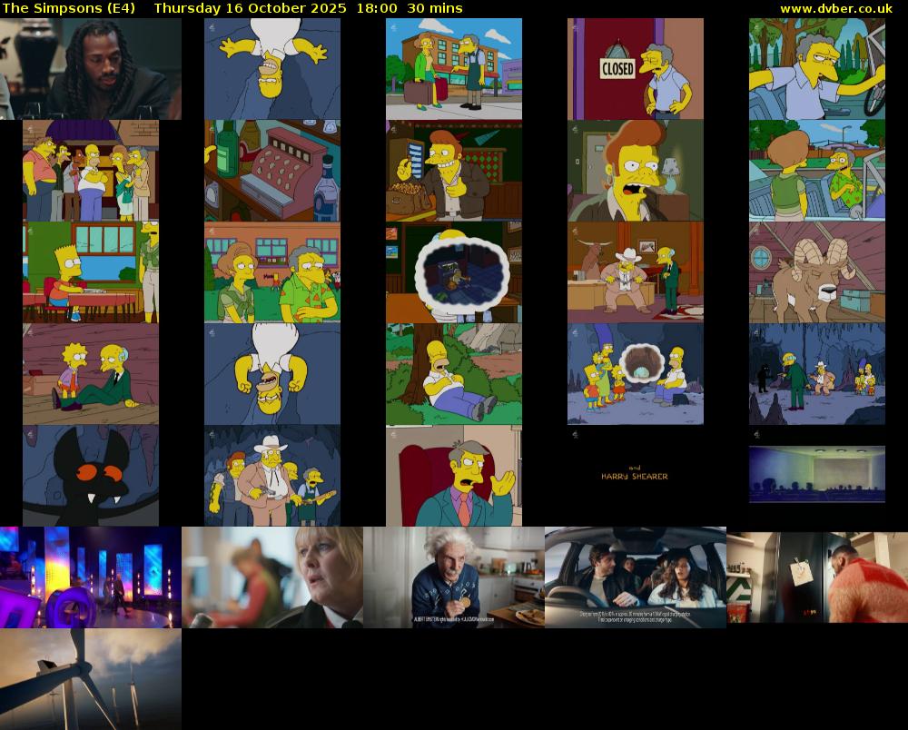 The Simpsons (E4) Thursday 16 October 2025 18:00 - 18:30