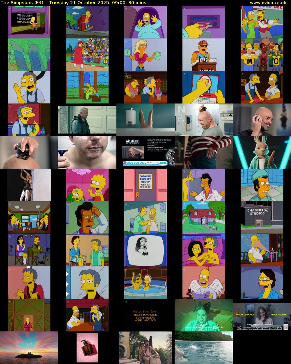 The Simpsons (E4) Tuesday 21 October 2025 09:00 - 09:30