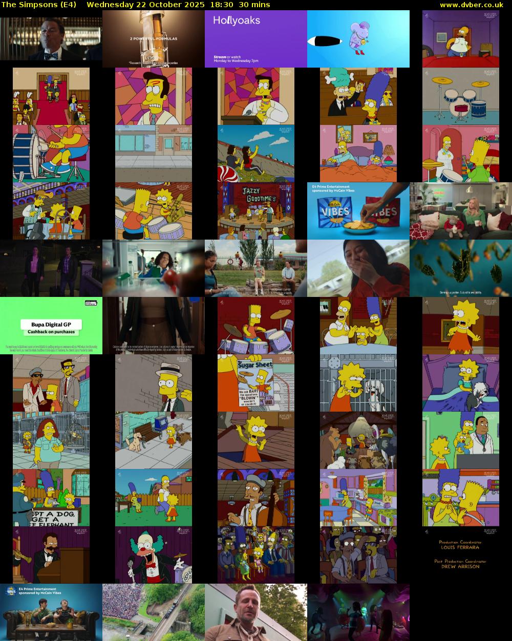 The Simpsons (E4) Wednesday 22 October 2025 18:30 - 19:00