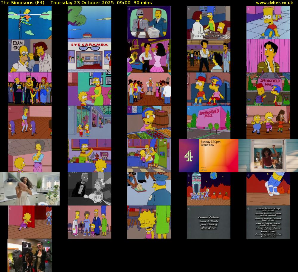 The Simpsons (E4) Thursday 23 October 2025 09:00 - 09:30