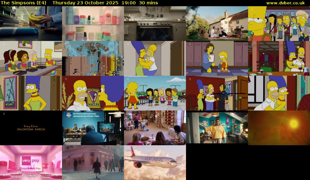 The Simpsons (E4) Thursday 23 October 2025 19:00 - 19:30